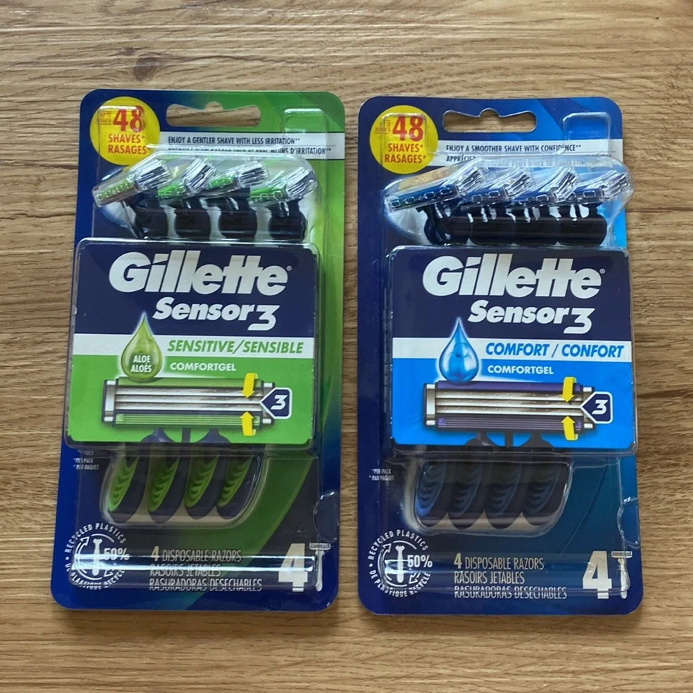 NEW 2 packs of Gillette sensor 3 razors